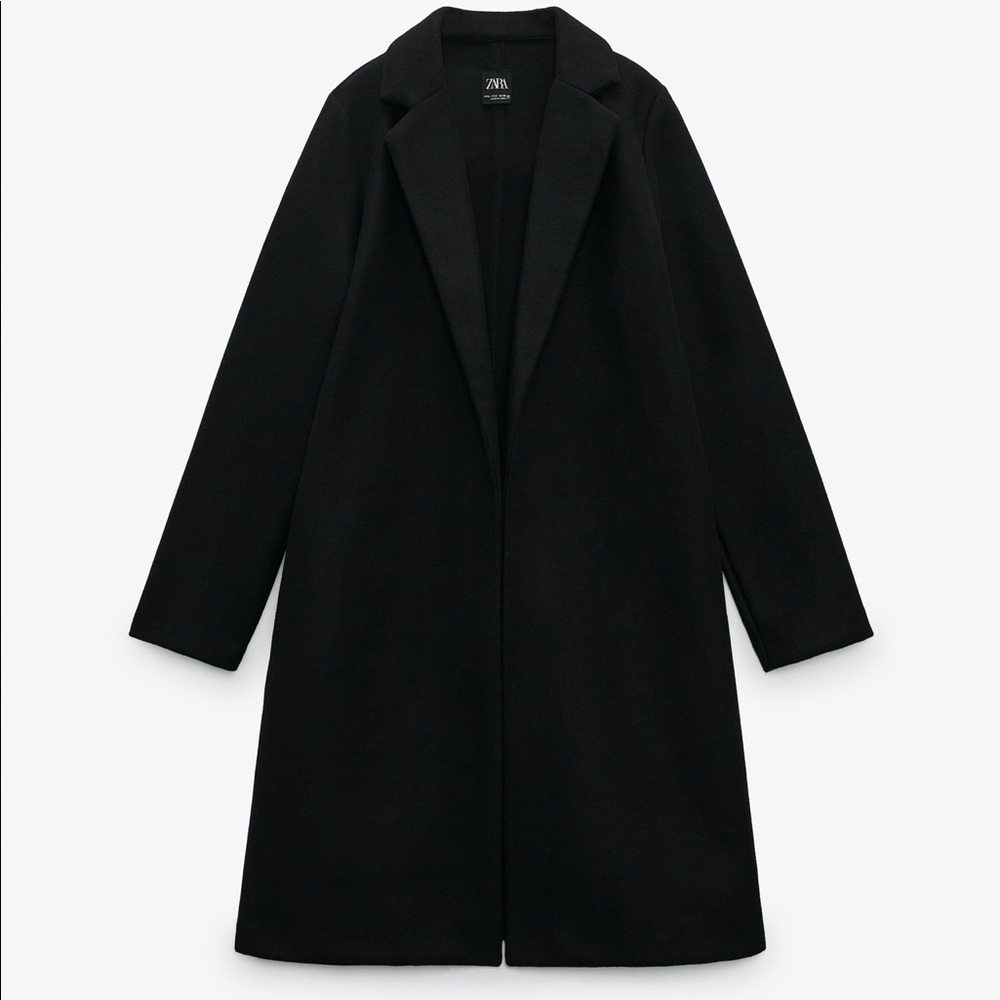 Zara coat with lapel collar - small - black